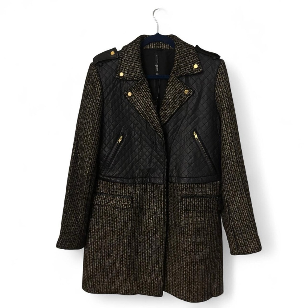 W118 by Walter Baker Black and Gold Trench Coat